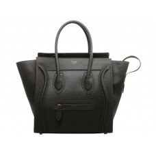 Celine Luggage Medium Tote In Calfskin Dark Green