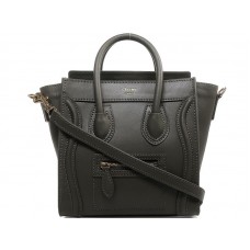 Celine Luggage Mini Tote In Calfskin Greenblack