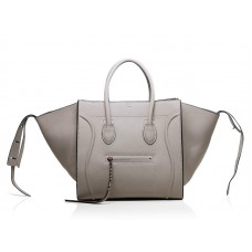 Celine Luggage Phantom Square Tote Bag Grey With Black Trim