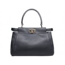 Fendi Iconic Mini Peekaboo Bag In Leather Black