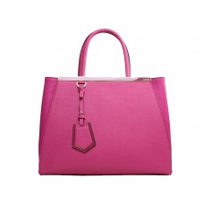 Fendi 2jours Calfskin Tote Bag Hot Pink