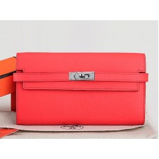 Hermes Dogon Togo Original Leather Kelly Long Wallet Watermelon Red