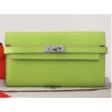 Hermes Epsom Original Calfskin Kelly Long Wallet Green