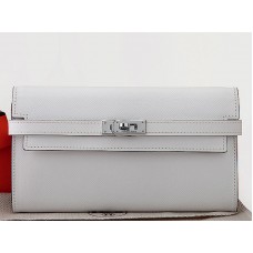 Hermes Epsom Original Calfskin Kelly Long Wallet White