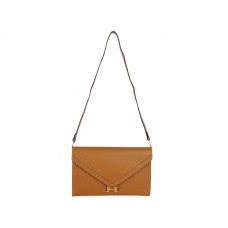 Hermes Pilot Envelope Clutch Camel With Gold Hardware