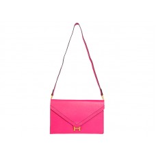 Hermes Pilot Envelope Clutch Hot Pink With Gold Hardware