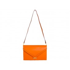 Hermes Pilot Envelope Clutch Orange With Gold Hardware