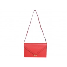 Hermes Pilot Envelope Clutch Red With Gold Hardware