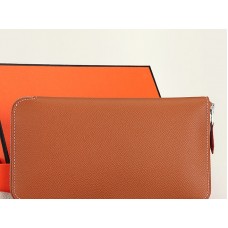 Hermes Zipper Wallet Original Epsom Calfskin Camel