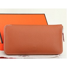 Hermes Zipper Wallet Original Leather Camel