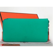 Hermes Zipper Wallet Original Leather Watermelon Green