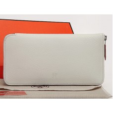 Hermes Zipper Wallet Original Leather Watermelon White