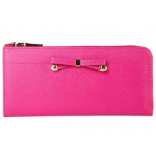 Prada Saffiano Zipper Wallet With Bow Detail Hot Pink