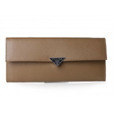 Prada Saffiano Calf Leather Bifold Wallet Khaki