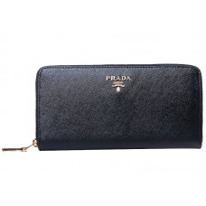 Prada Saffiano Zippy Wallet Black