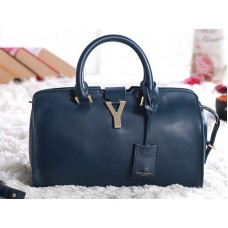 Yves Saint Laurent Cabas Chyc Original Leather Tote Dark Blue