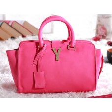 Yves Saint Laurent Cabas Chyc Original Leather Tote Hot Pink