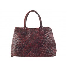 Bottega Veneta Barcelona Cabat Red And Black