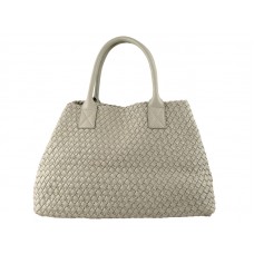 Bottega Veneta Barcelona Cabat With Stitches Gray