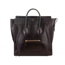 Celine Luggage Large Tote In Calfskin Choco