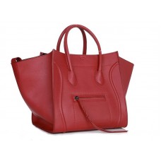 Celine Luggage Phantom Square Tote Bag Red