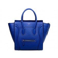 Celine Luggage Medium Tote In Calfskin Royal Blue