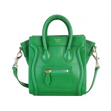 Celine Luggage Mini Tote In Calfskin Green