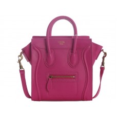 Celine Luggage Mini Tote In Calfskin Hot Pink