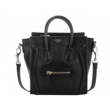 Celine Luggage Mini Tote In Calfskin Black