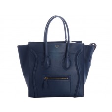 Celine Luggage Medium Tote In Calfskin Dark Blue