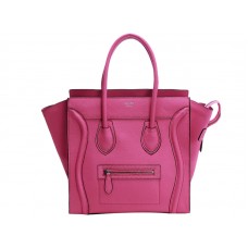 Celine Luggage Medium Tote In Calfskin Fluorescence Pink