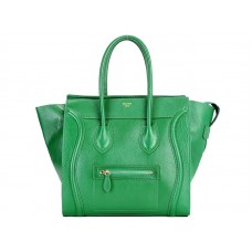 Celine Luggage Medium Tote In Calfskin Green