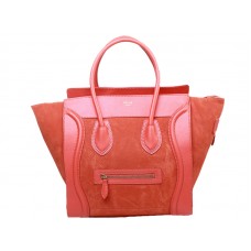 Celine Luggage Medium Tote In Calfskin Maple Leaf /Suede