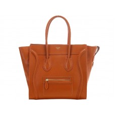 Celine Luggage Medium Tote In Calfskin Orange