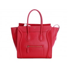 Celine Luggage Medium Tote In Calfskin Red