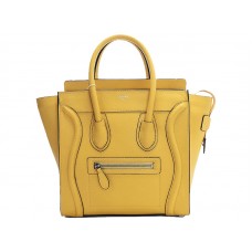 Celine Luggage Medium Tote In Calfskin Yellow