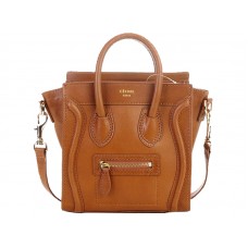 Celine Luggage Mini Tote In Calfskin Camel