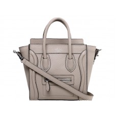 Celine Luggage Mini Tote In Calfskin Light Khaki