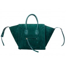 Celine Luggage Phantom Square Tote Bag Suede Leather Grass