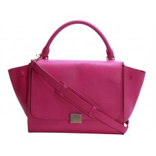 Celine Trapeze Shoulder Bag Calfskin Hot Pink