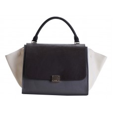 Celine Trapeze Shoulder Bag Multicolor Calfskin Choco/Grey/Cream