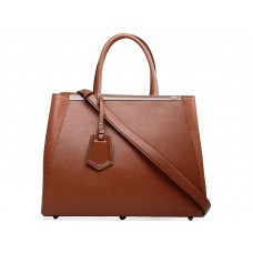 Fendi 2jours Calfskin Tote Bag Brown