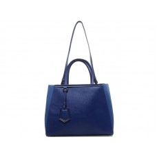 Fendi 2jours Calfskin Tote Bag Blue