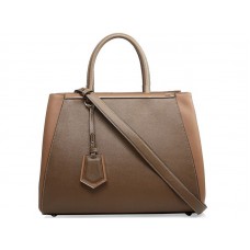 Fendi 2jours Calfskin Tote Bag Khaki