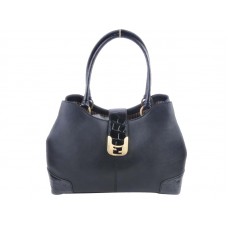 Fendi Chameleon Leather Tote Black