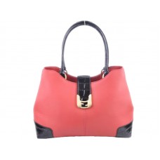 Fendi Chameleon Leather Tote Red