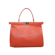 Fendi Peekaboo Calfskin Leather Bag Orange