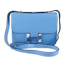 Hermes Constance 23 Single Shoulder Bag Togo Leather Blue