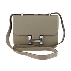 Hermes Constance 23 Single Shoulder Bag Togo Leather Grey