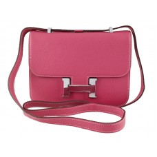 Hermes Constance 23 Single Shoulder Bag Togo Leather Pink